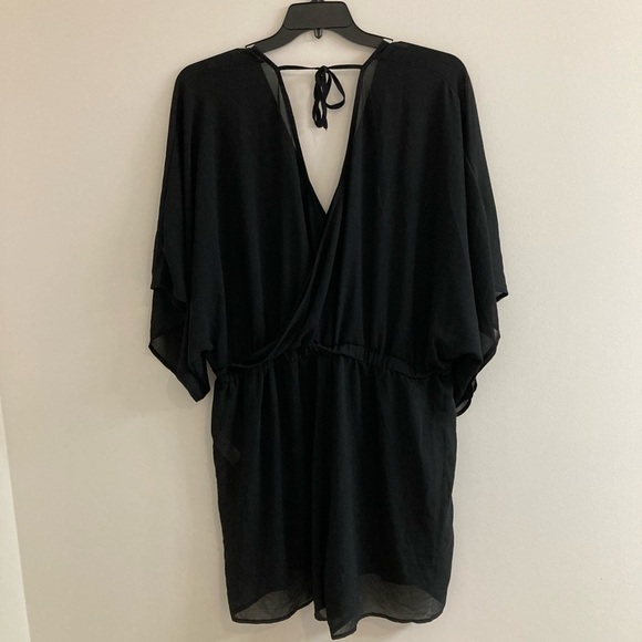 Unique 21 Womens Sexy Lingerie Size 20 Black Sheer Romper Shorts Deep V Neck - Picture 6 of 8